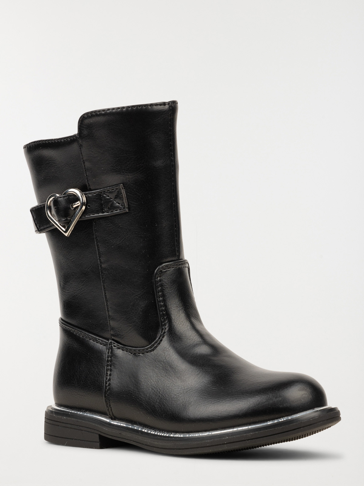 Bottes noires bride coeur fille (25-30)
