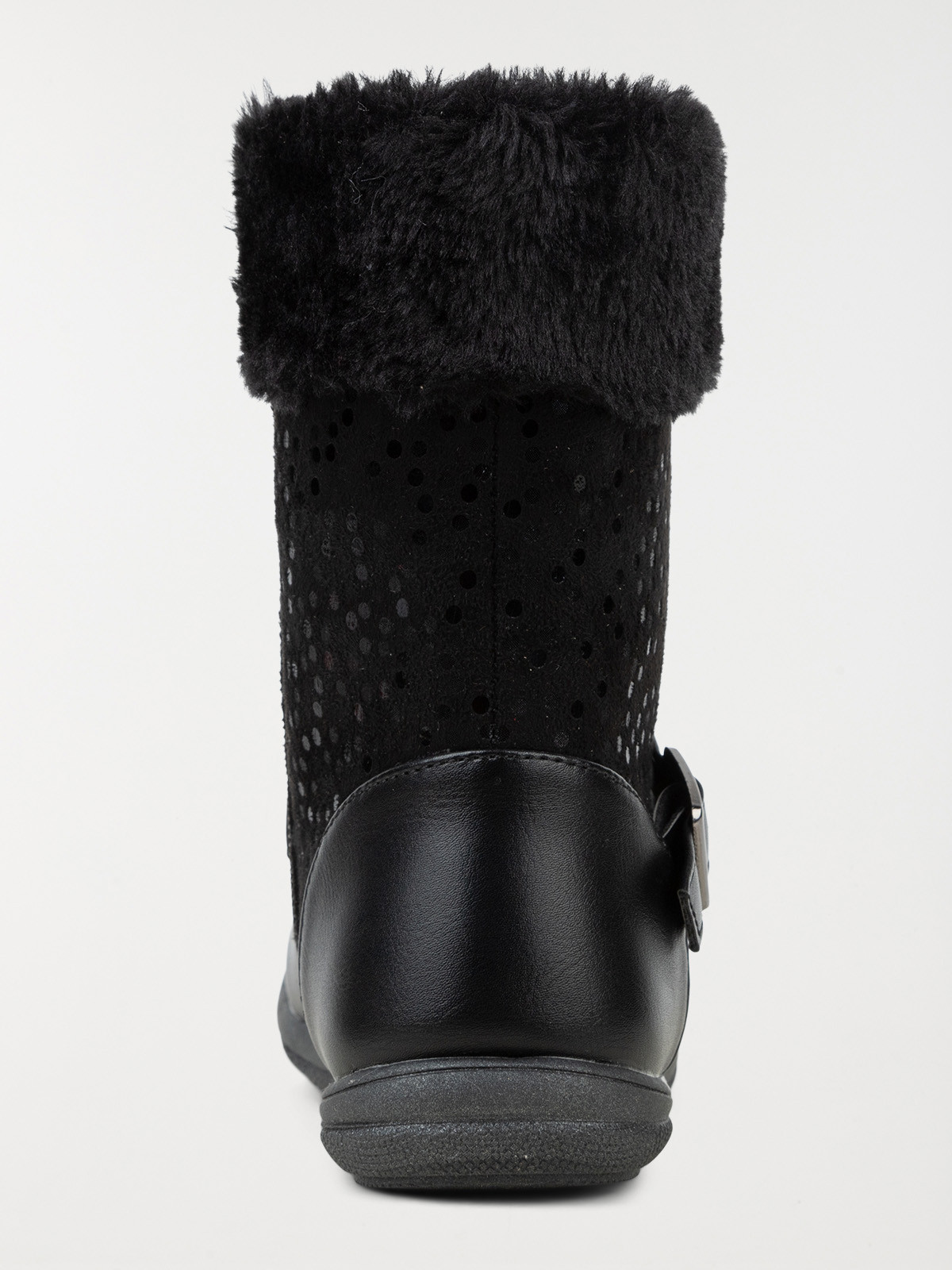 Bottes noires col fourré fille (31-35)