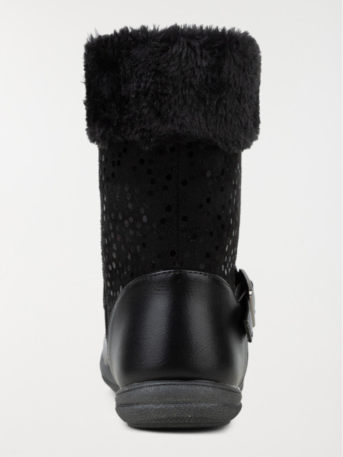 Bottes noires col fourré fille (31-35)
