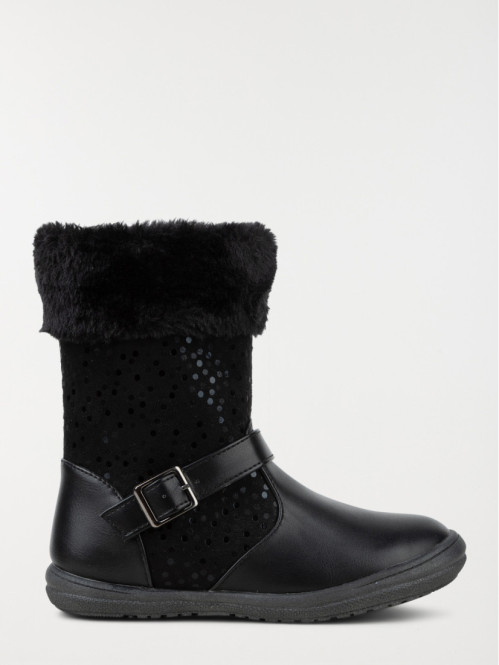 Bottes noires col fourré fille (31-35)
