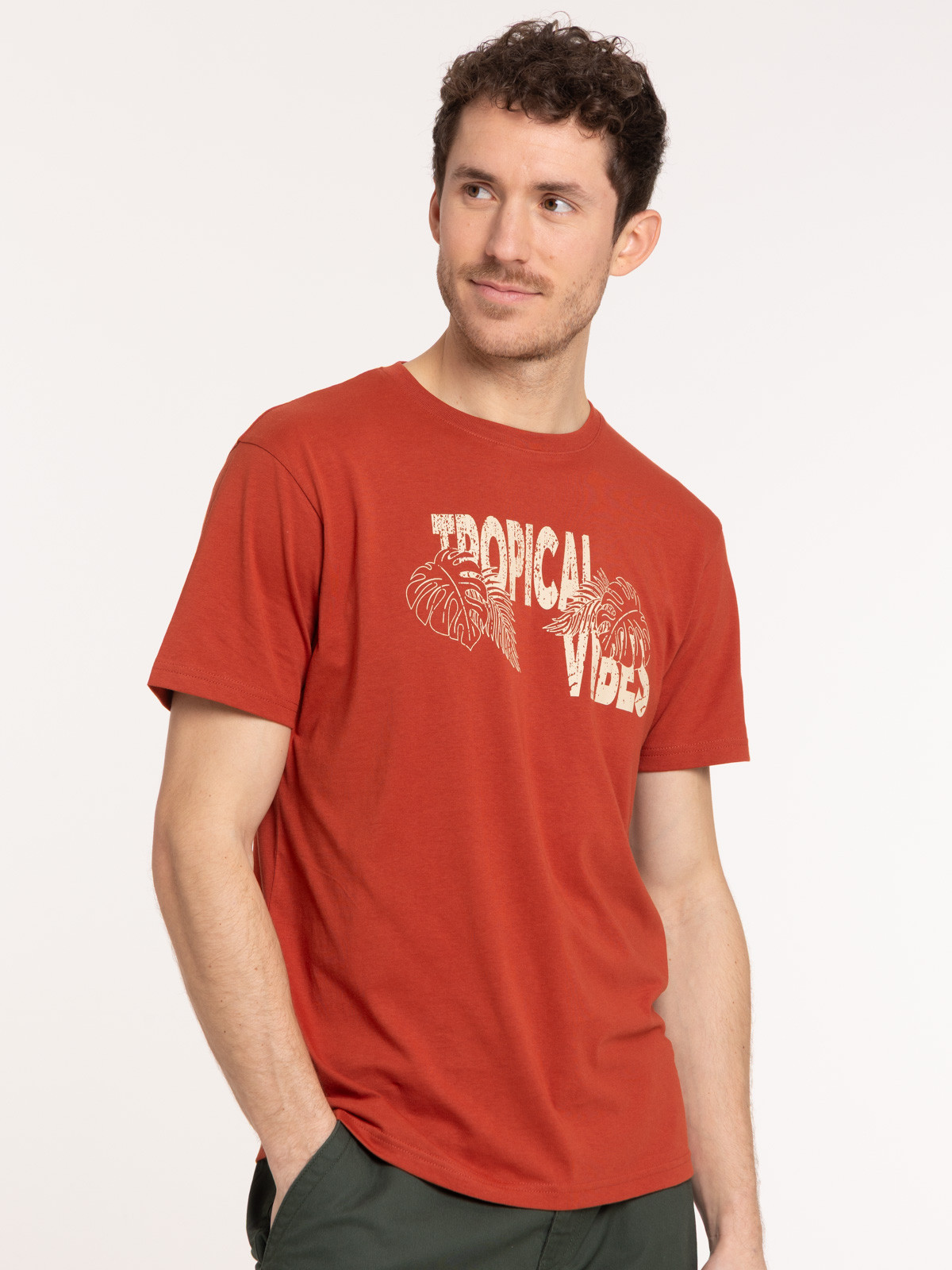 Tee-shirt motif tropical vibes homme