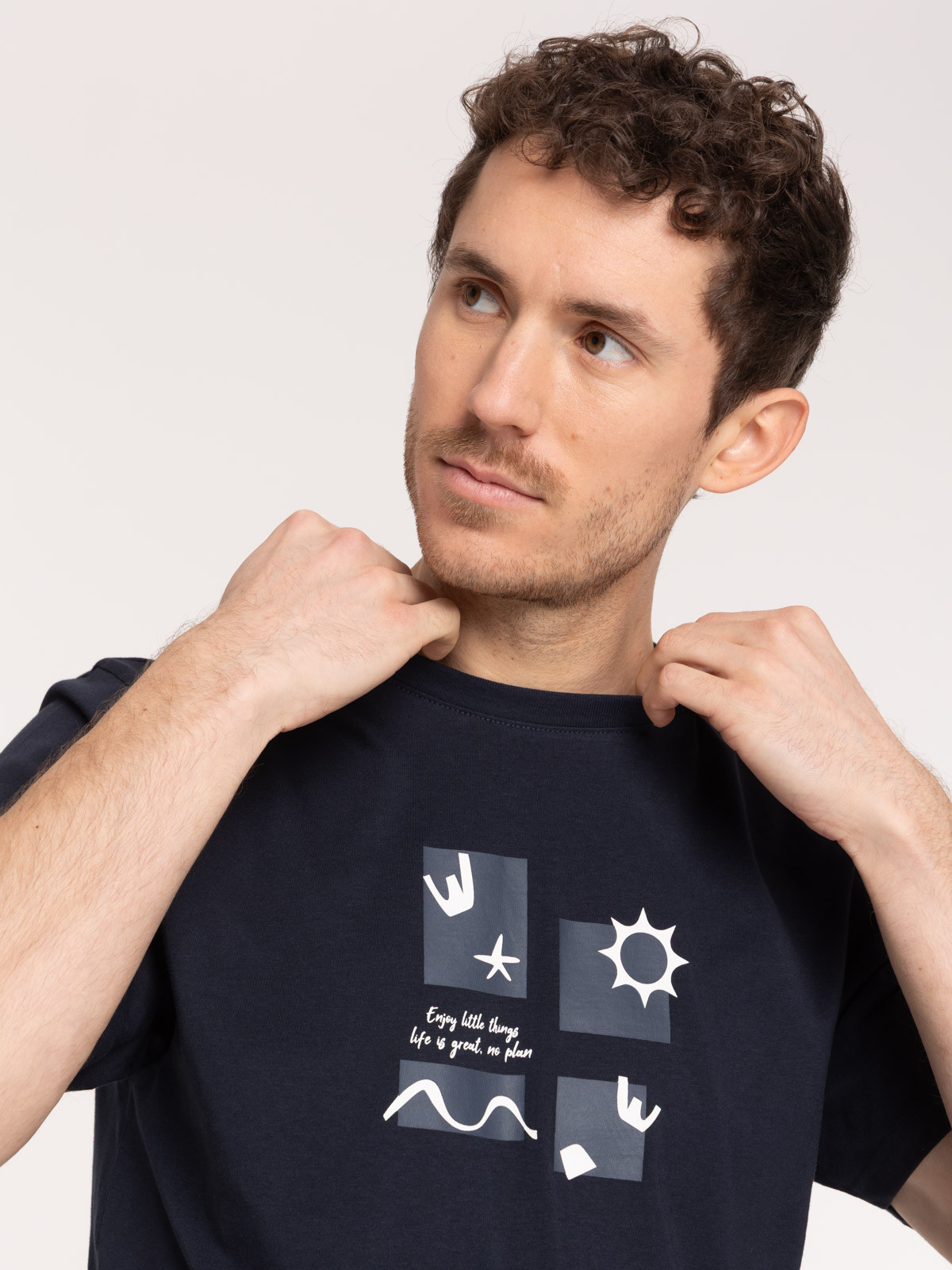 T-shirt motif graphique et message homme