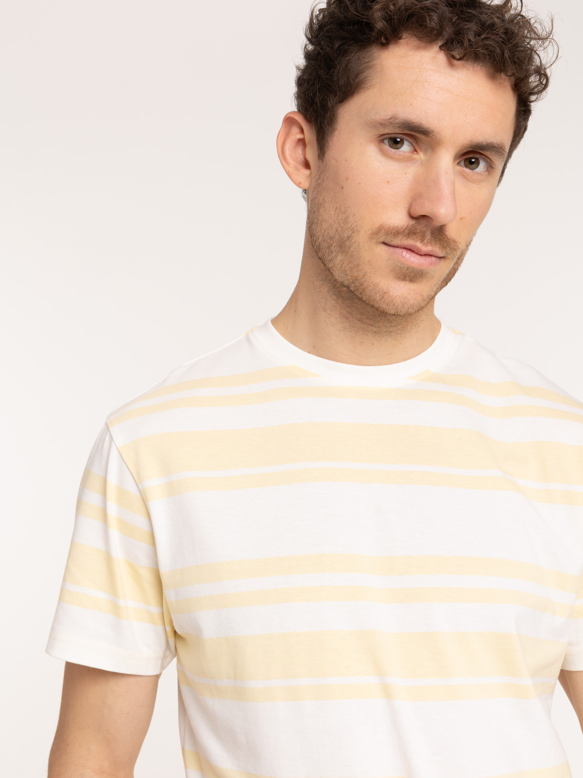 T-shirt rayé en coton homme