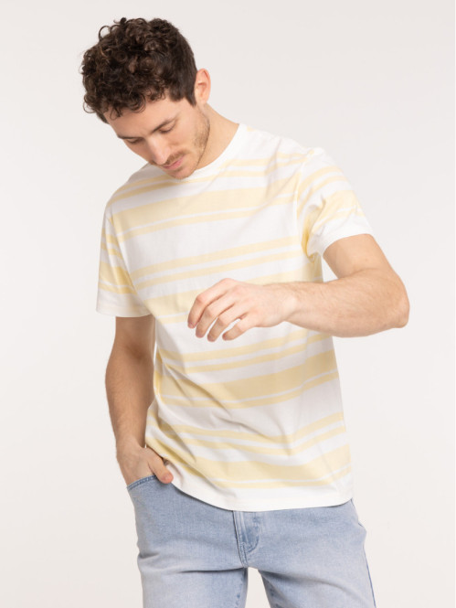 T-shirt rayé en coton homme