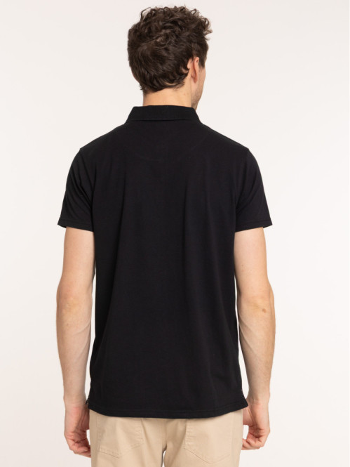 Polo coloris noir coton homme