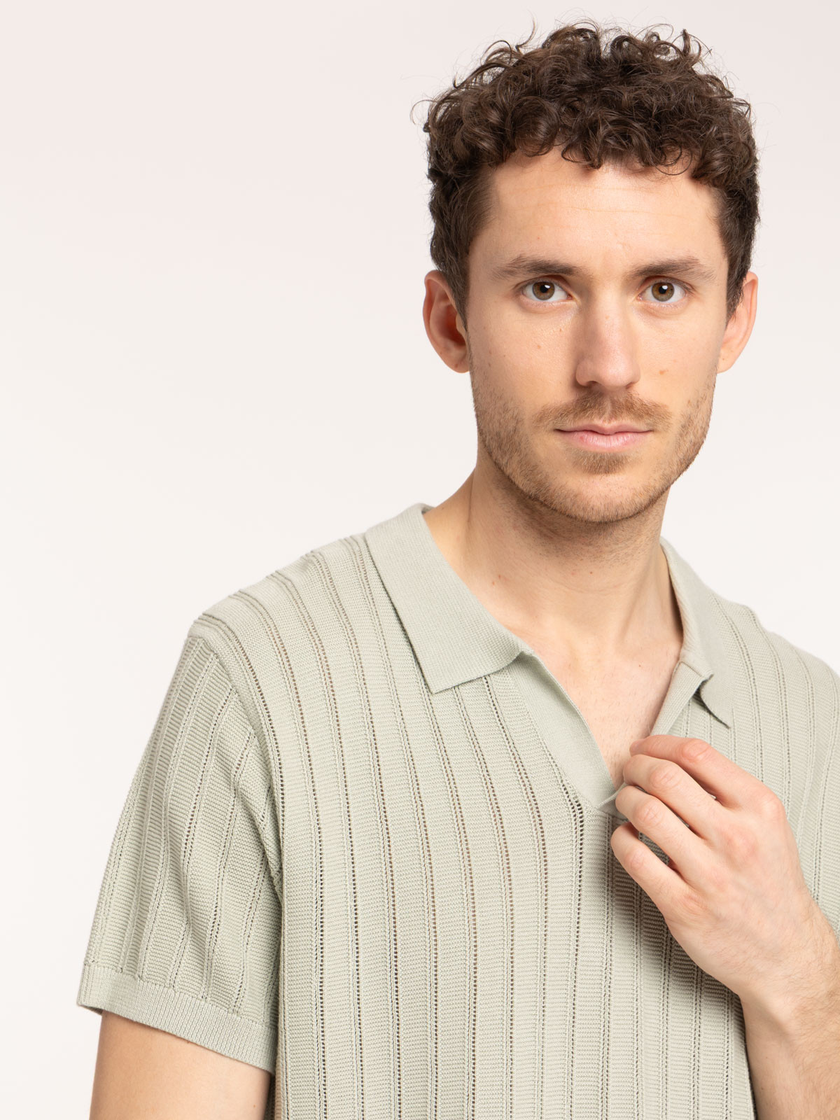 Polo couleur sauge homme