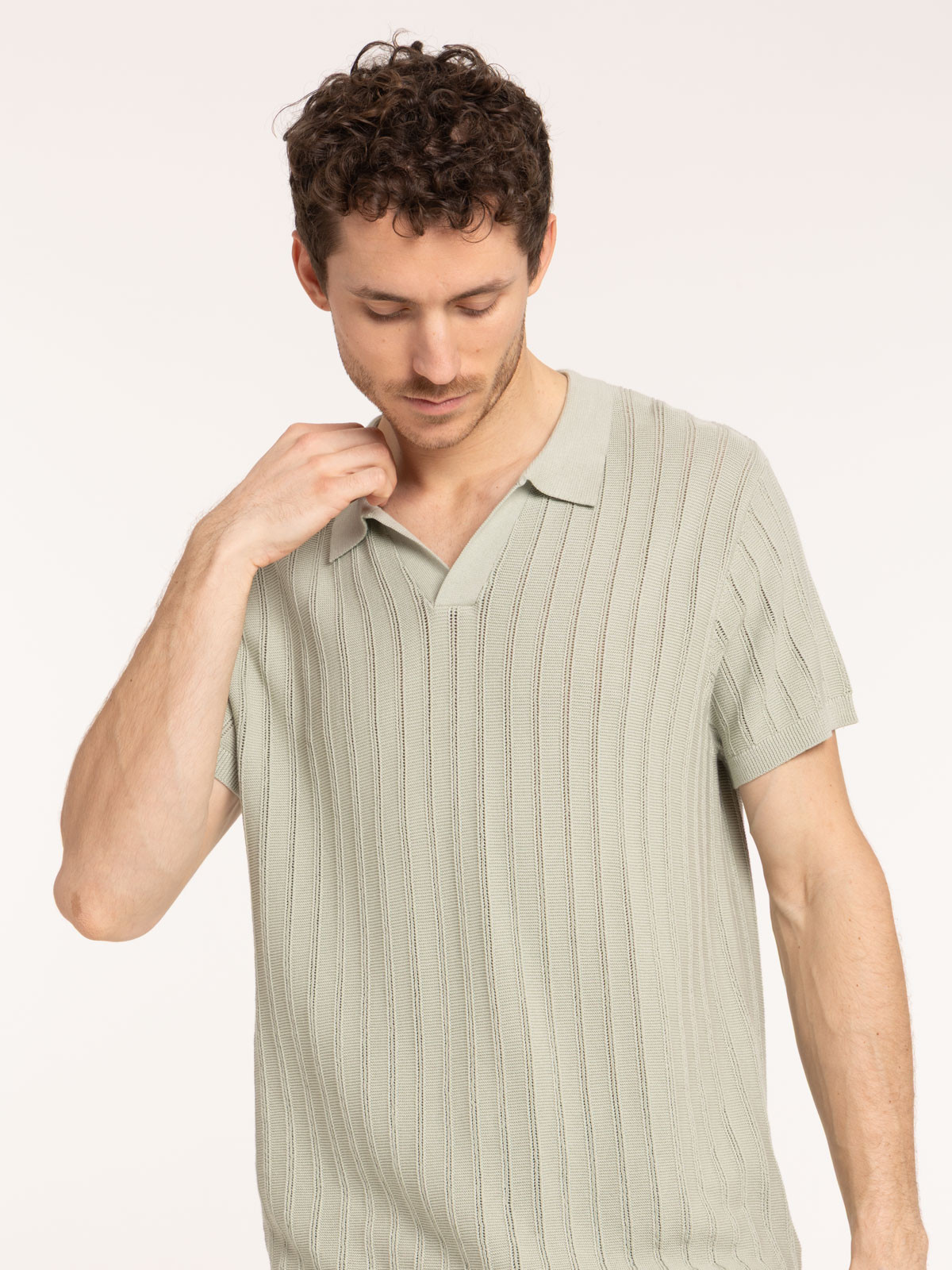 Polo couleur sauge homme