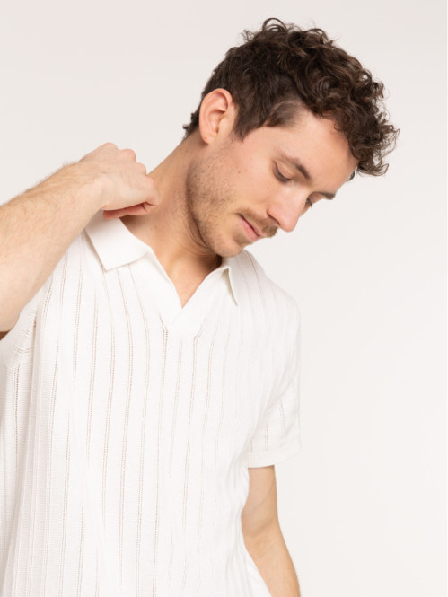 Polo coloris ivoire homme