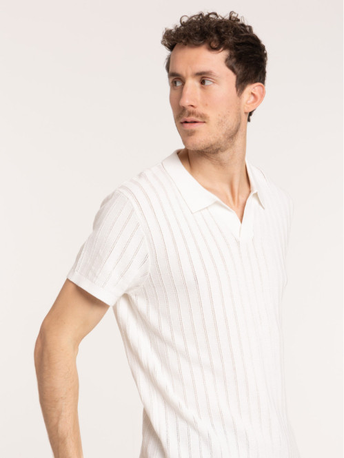 Polo coloris ivoire homme