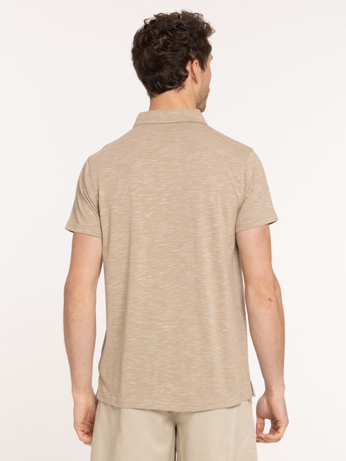 Polo taupe grisé homme