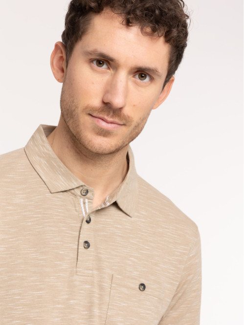 Polo taupe grisé homme
