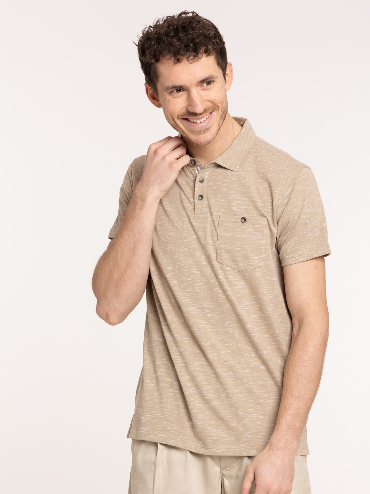 Polo taupe grisé homme