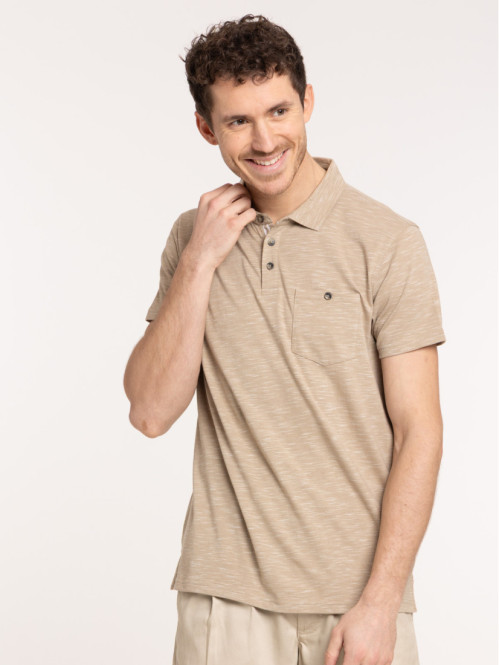 Polo taupe grisé homme