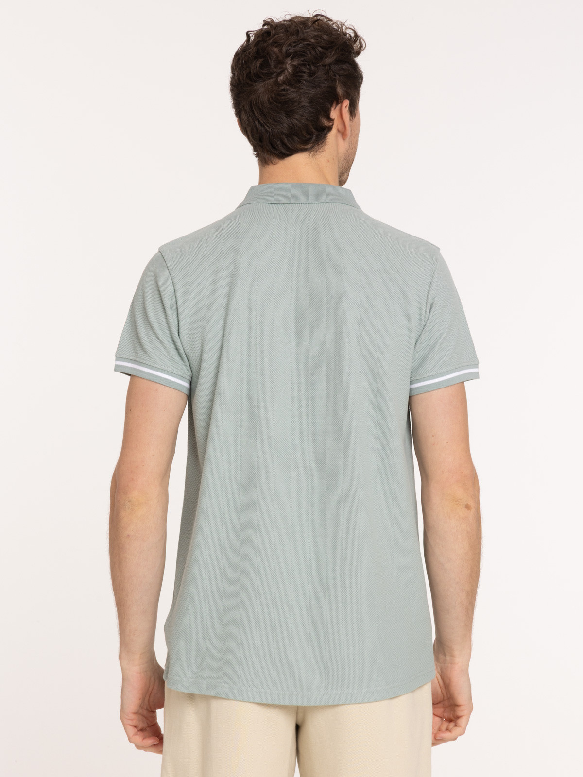 Polo imprimé bleu glacier homme