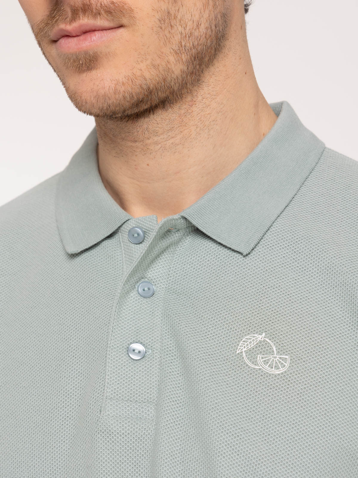 Polo imprimé bleu glacier homme