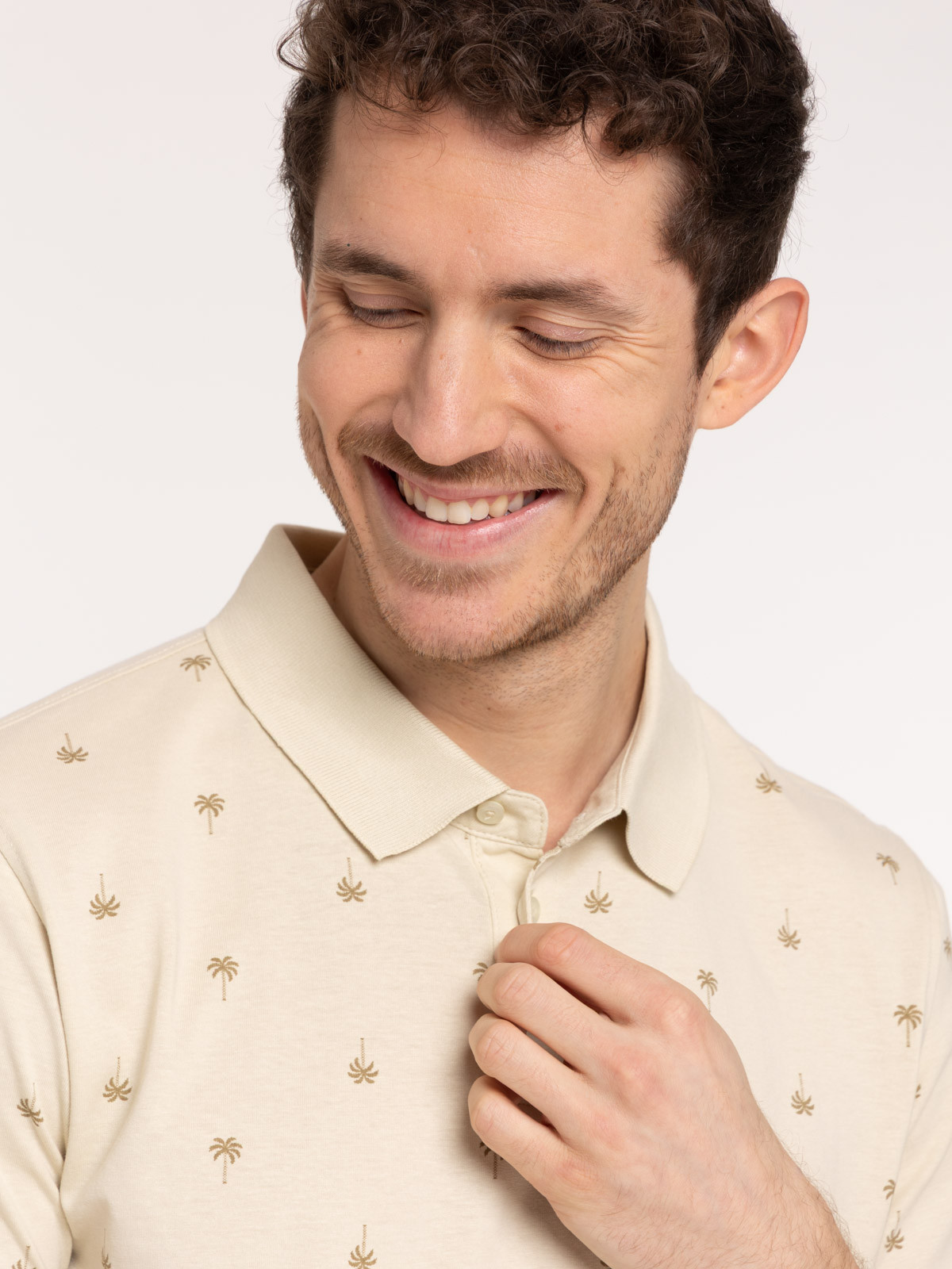 Polo imprimé palmier homme