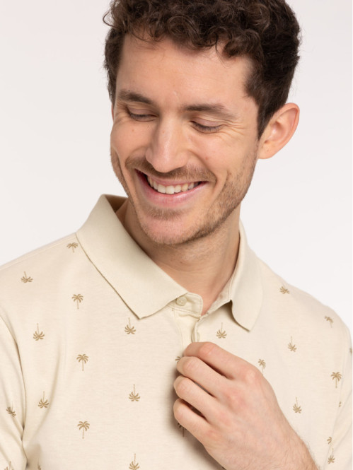 Polo imprimé palmier homme