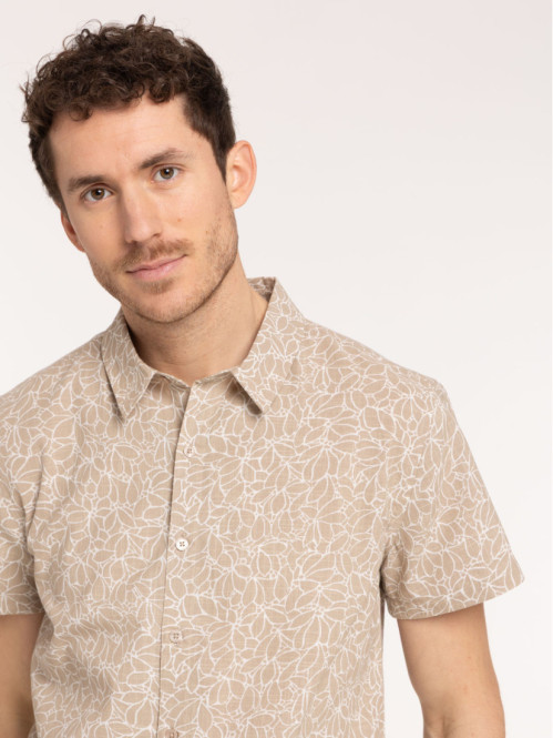 Chemise homme imprimée taupe