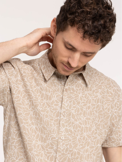 Chemise homme imprimée taupe