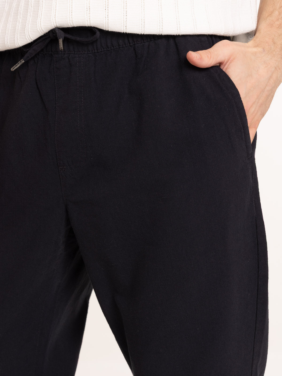 Pantalon noir taille élastiquée homme