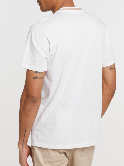 T-shirt col tunisien ivoire...