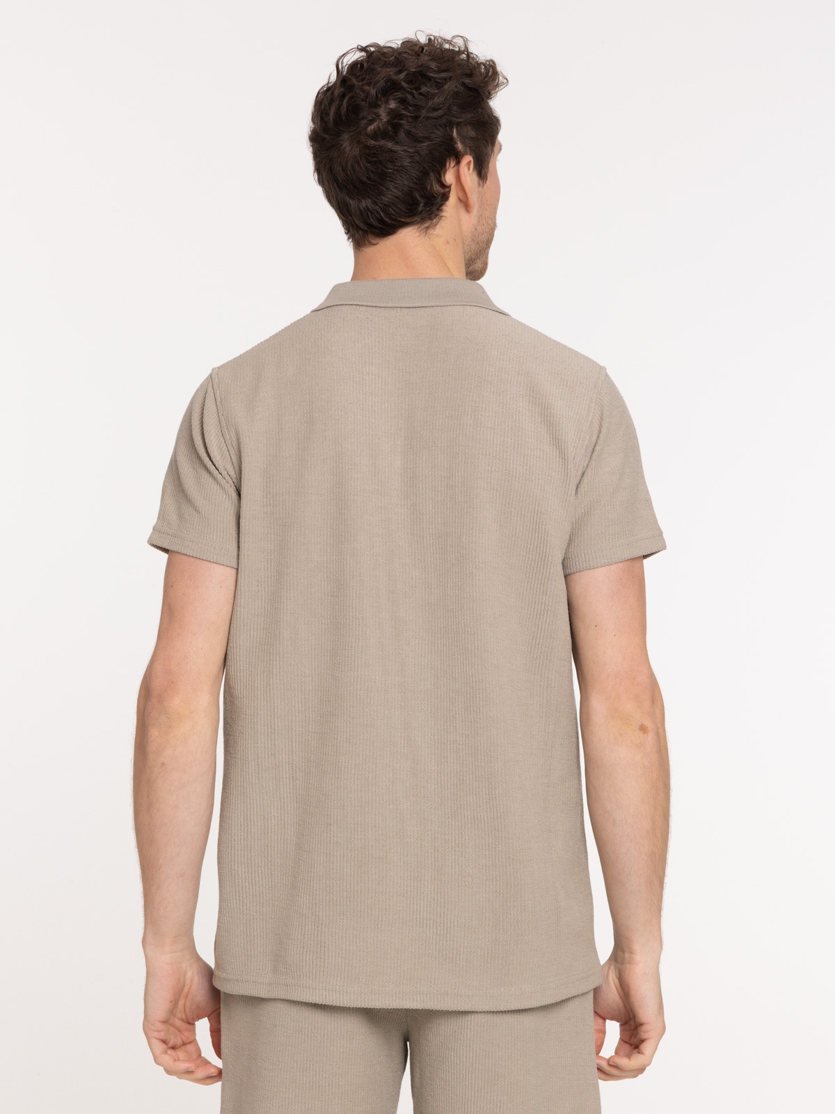 Polo homme taupe grisé
