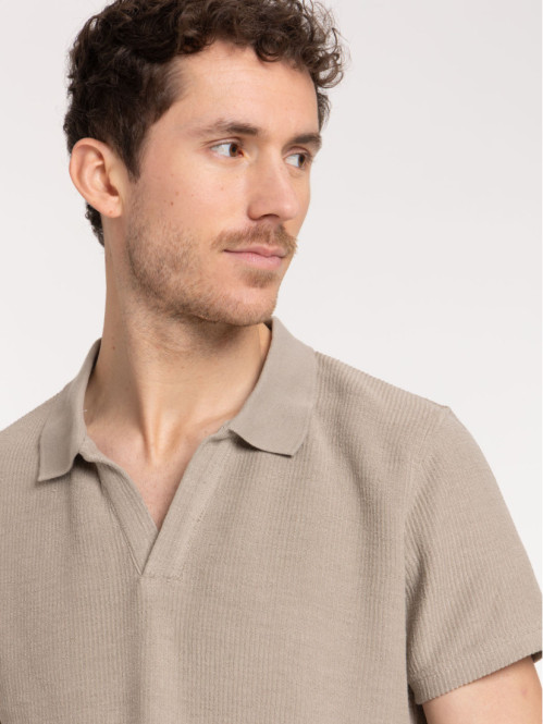 Polo homme taupe grisé