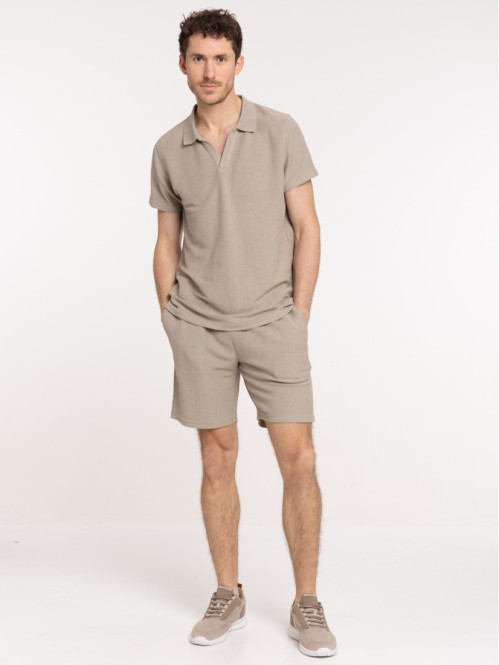 Polo homme taupe grisé