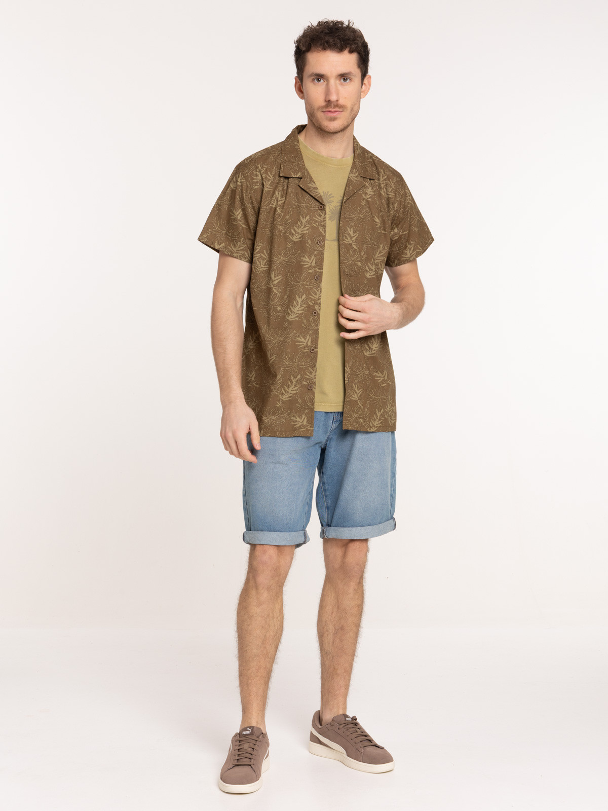 Chemise manches courtes imprimée homme