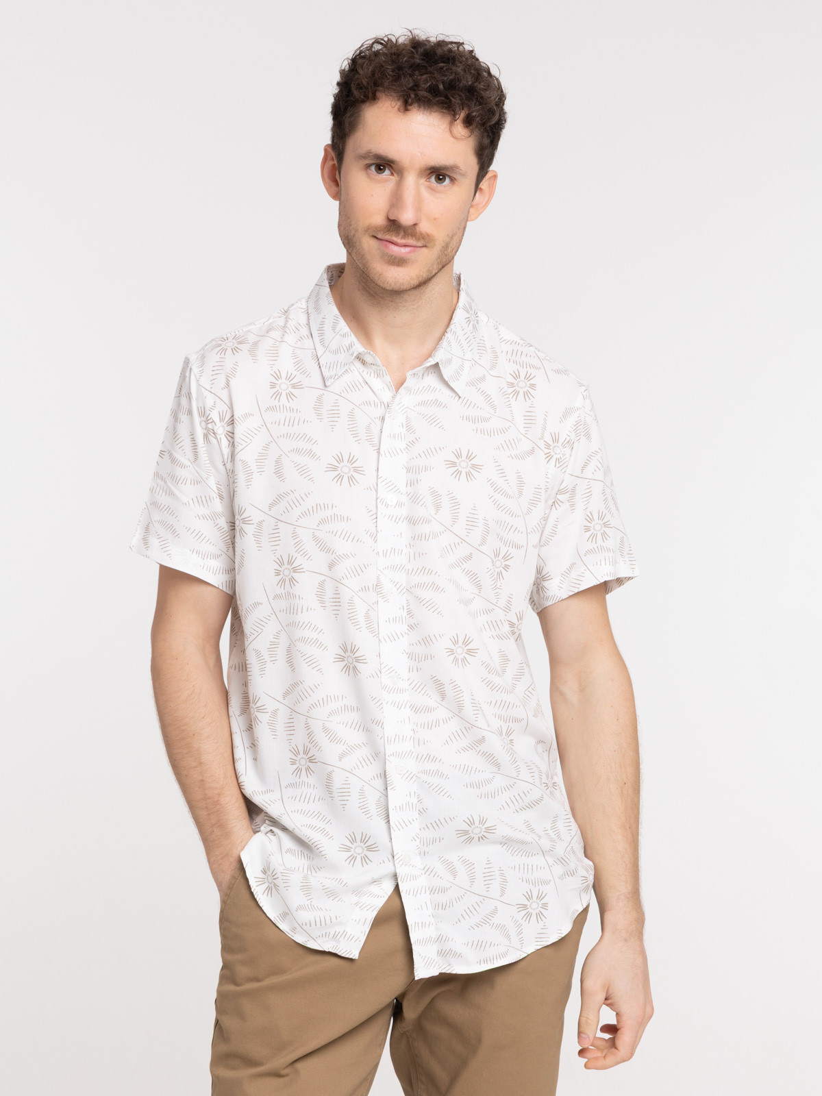 Chemise imprimée feuillage homme