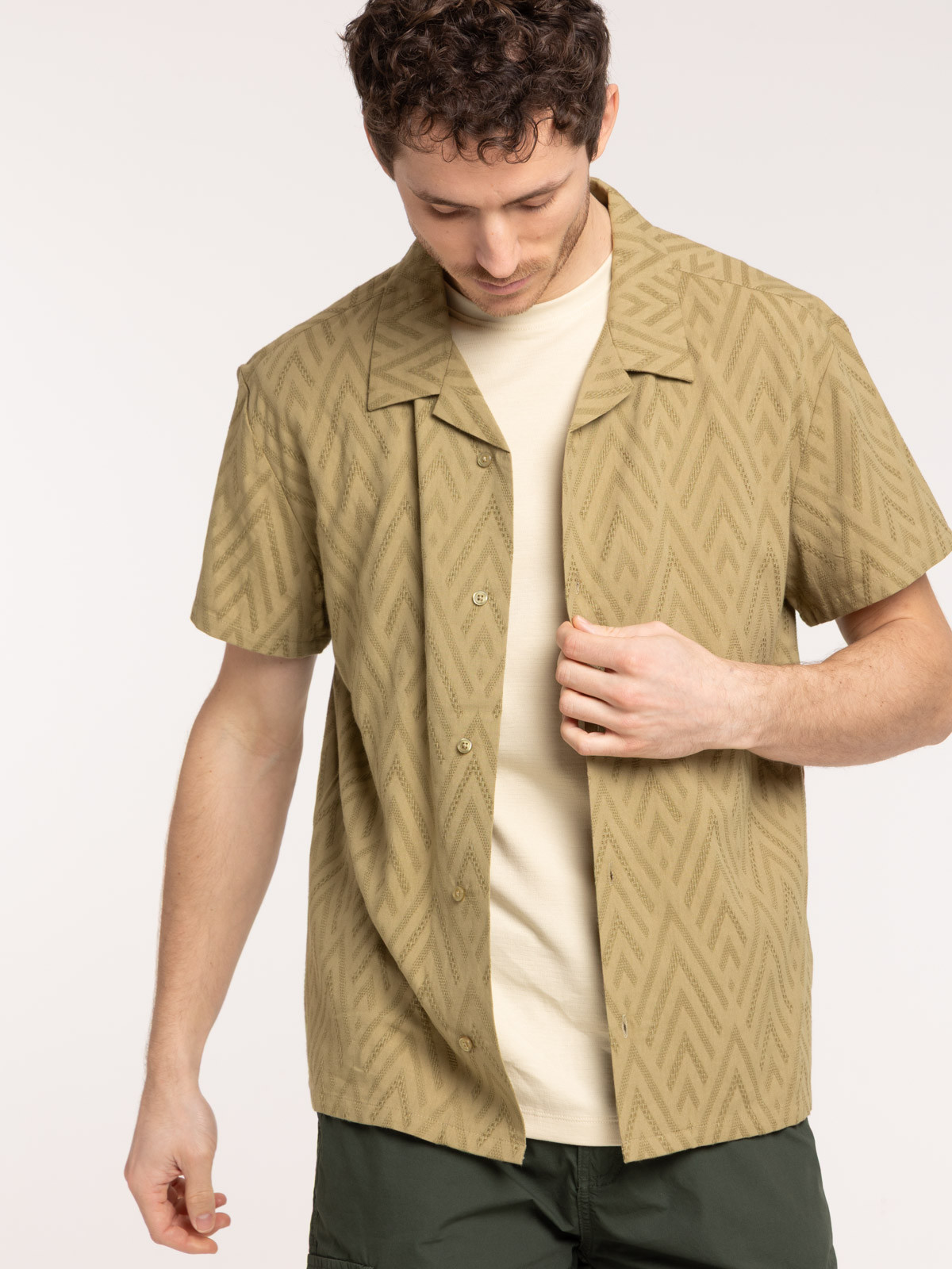 Chemise motif vert boa homme