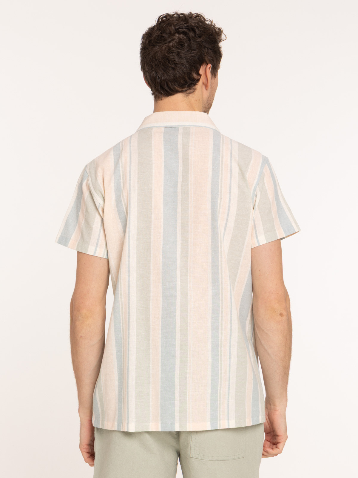 Chemise rayée homme coloris ivoire