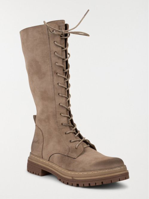 Bottine beige lacet femme...