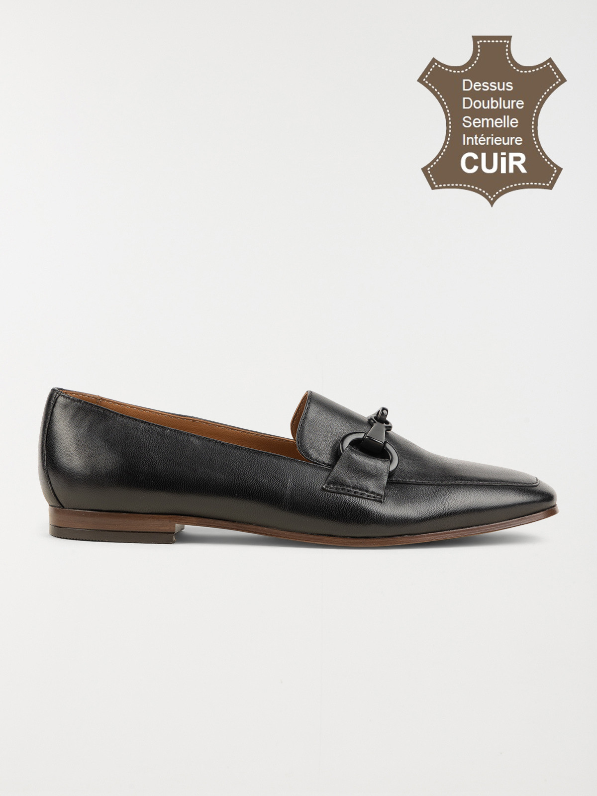 Mocassins noir boucle femme (36-42)