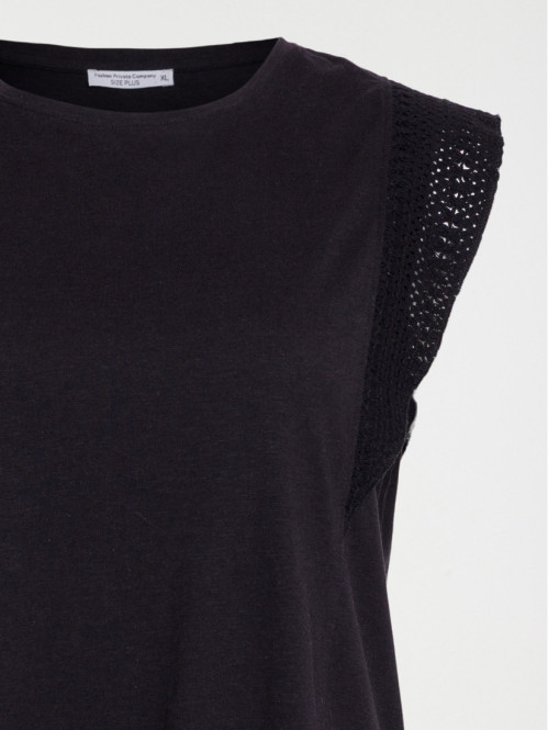 T-shirt noir grande taille...