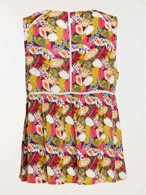 Blouse col V fleuri grande...