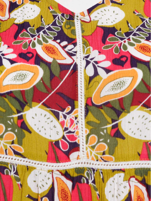 Blouse col V fleuri grande...