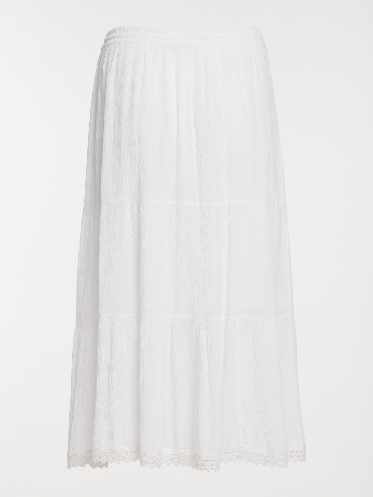 Jupe longue écru grande taille femme