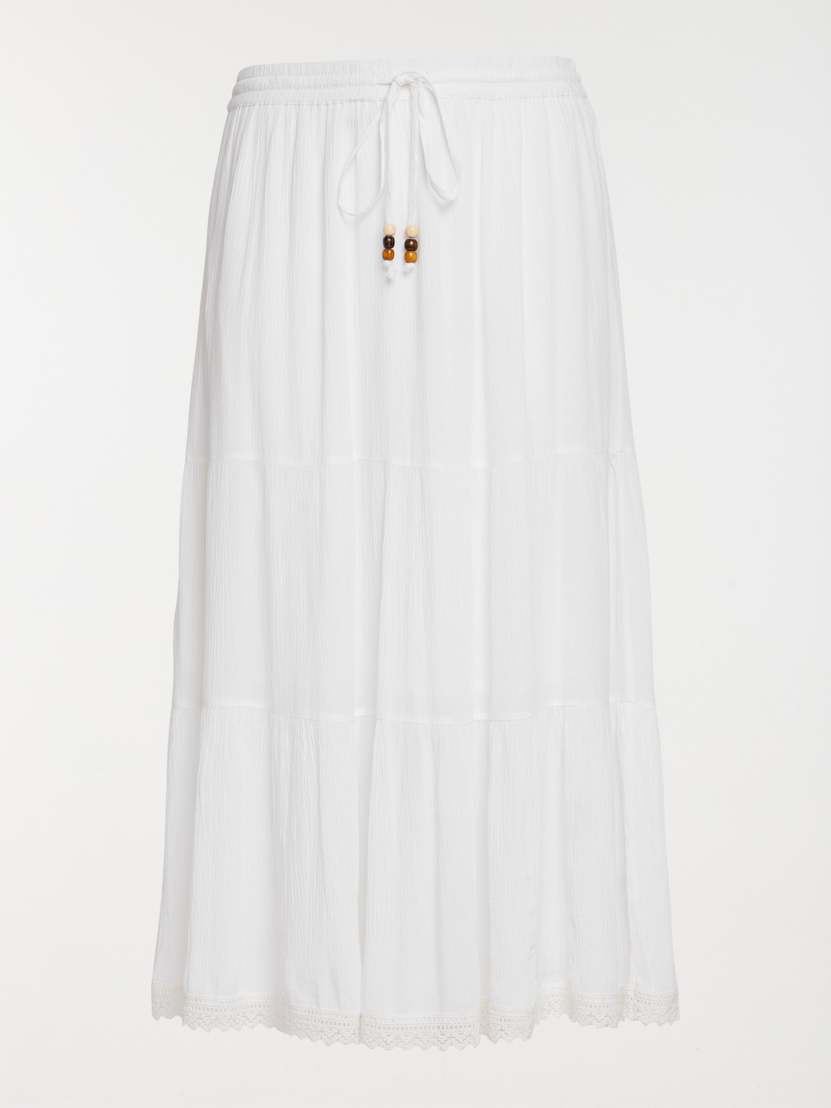 Jupe longue écru grande taille femme