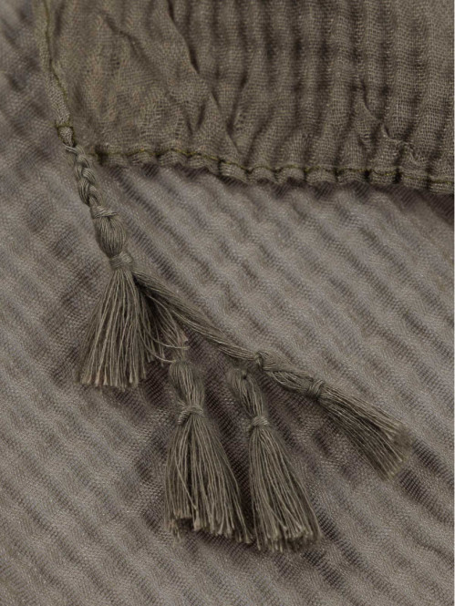 Foulard tilleul pompon femme