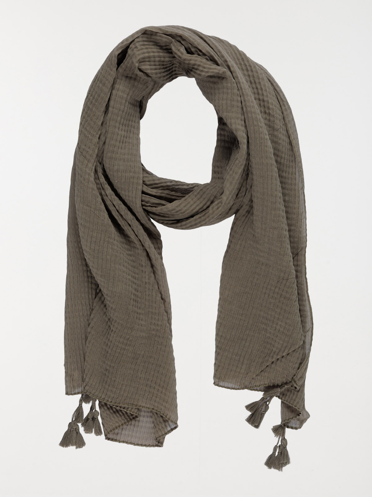 Foulard tilleul pompon femme