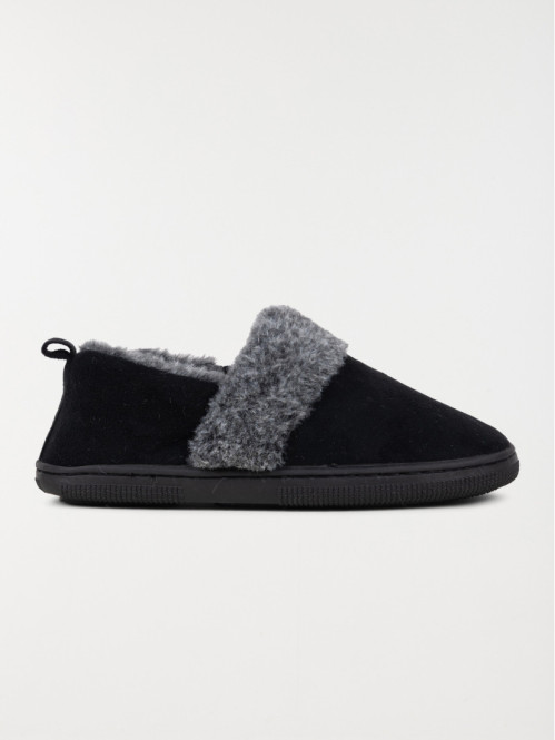 Pantoufle fourrée noire femme (36-41)