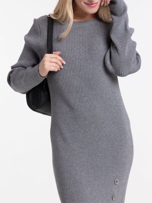 Robe longue anthracite chiné femme