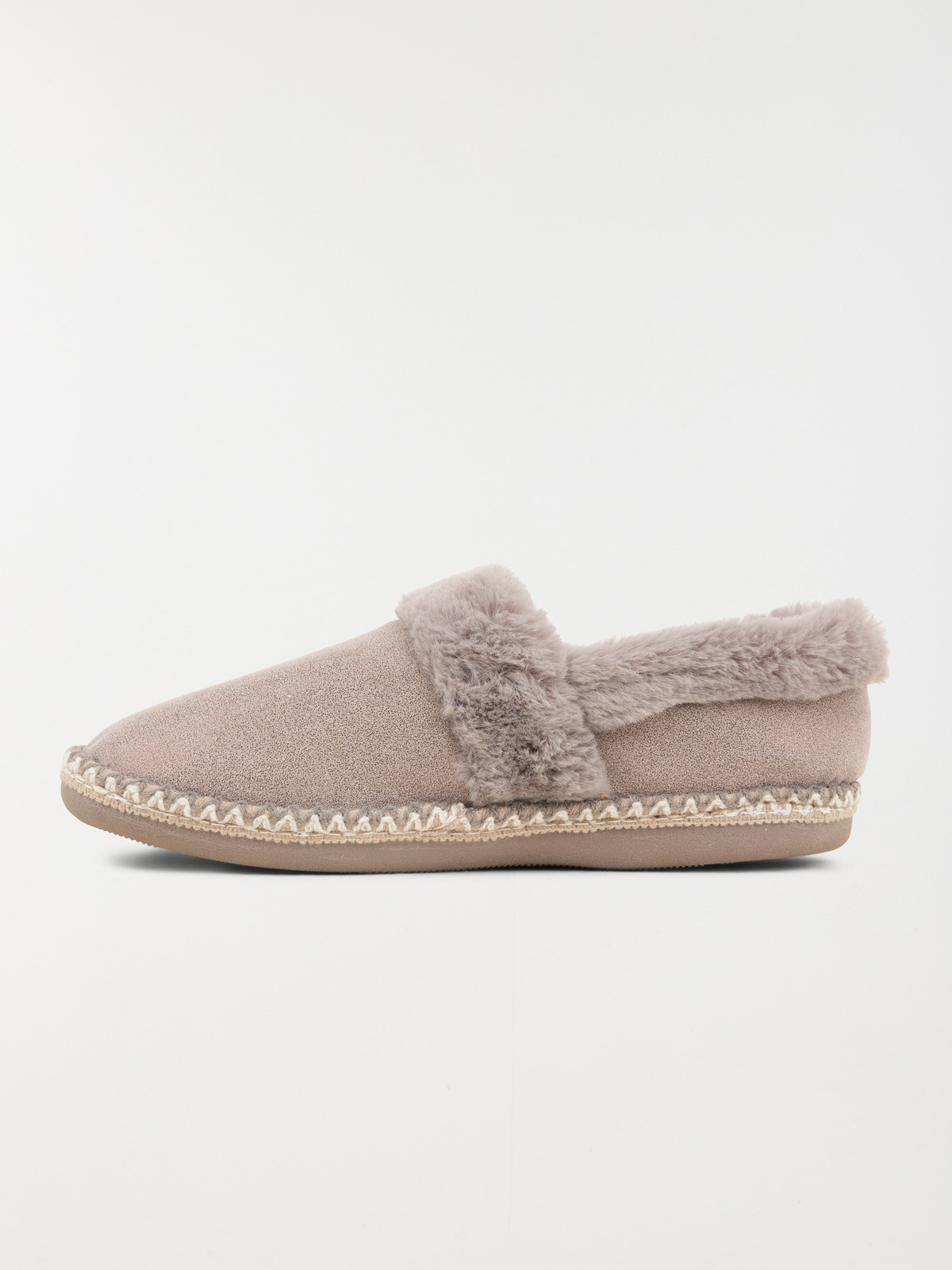 Pantoufle fourrée grise femme (36-41)