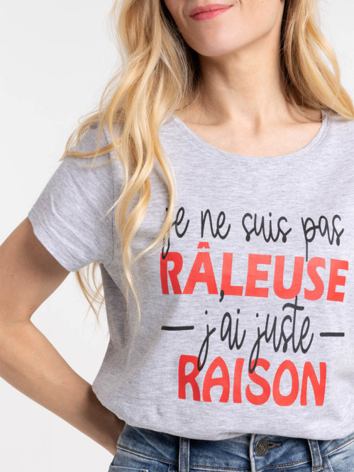 Tee-shirt gris chiné...