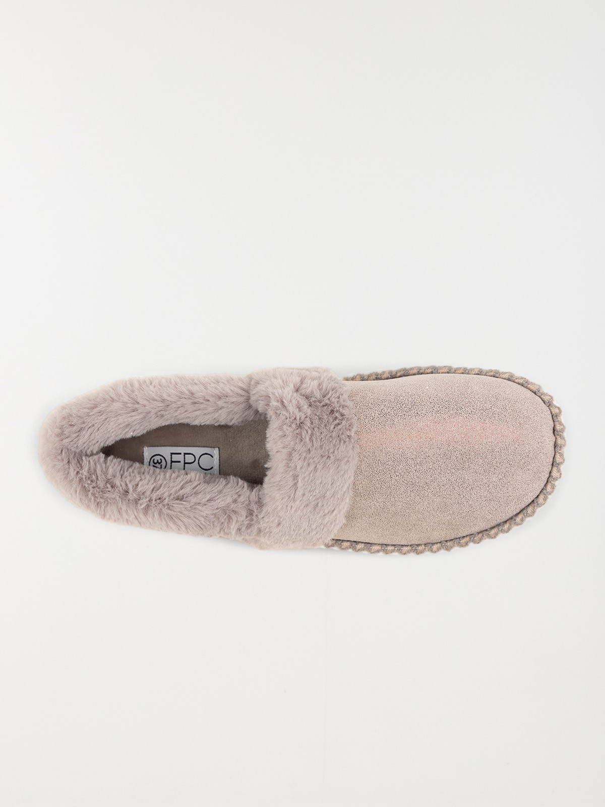 Pantoufle fourrée grise femme (36-41)