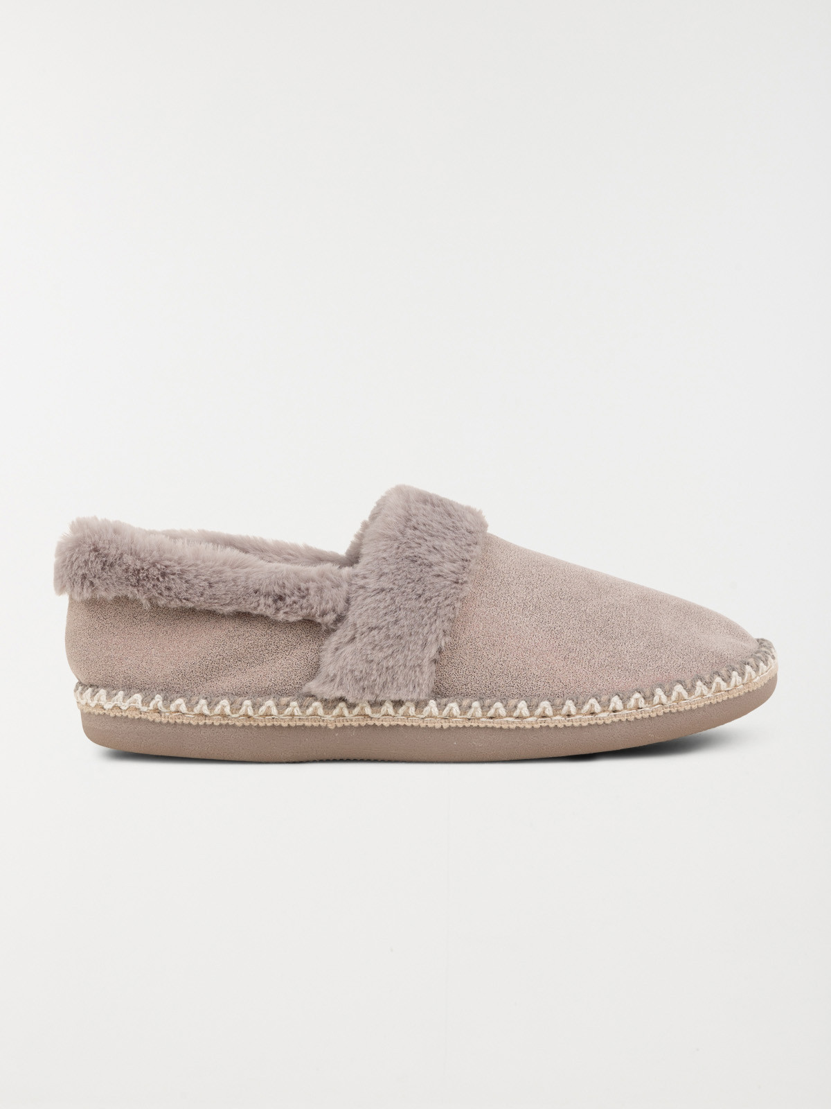Pantoufle fourrée grise femme (36-41)