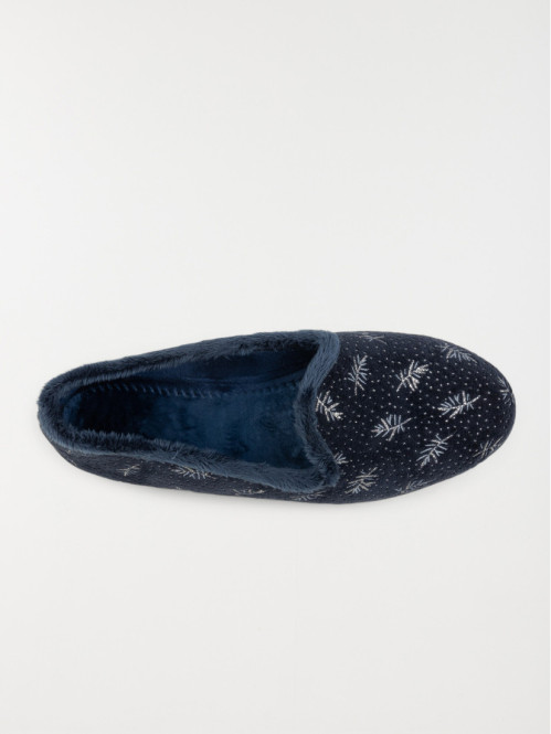 Pantoufle marine imprimée femme (36-41)