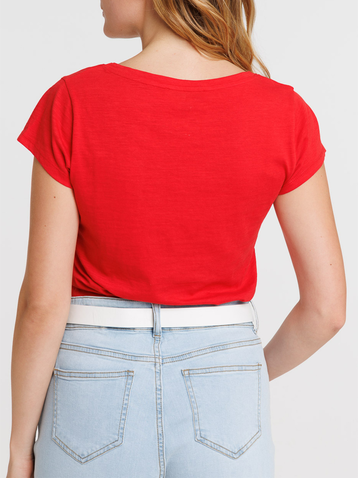 T-shirt col V avec boutons nacres femme T-shirt col V avec boutons nacres femme