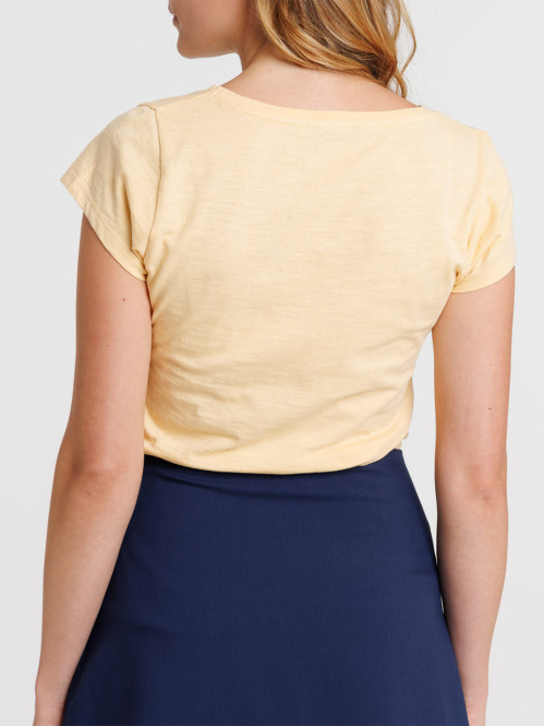 T-shirt femme col V avec...